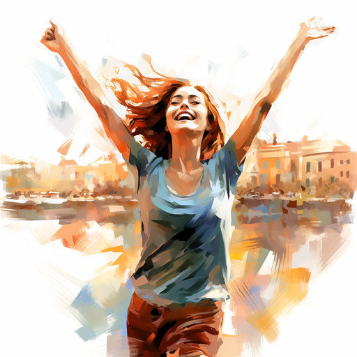 Yay clipart in the style of Impressionistic Art, on white background