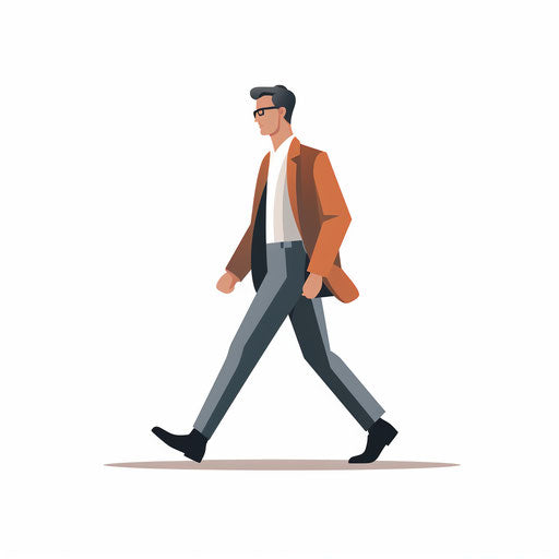 Walking clipart in the Minimalist style, on white background