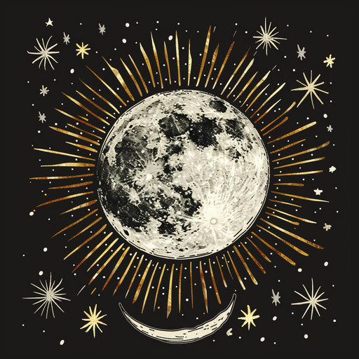 Fireworks under the full moon