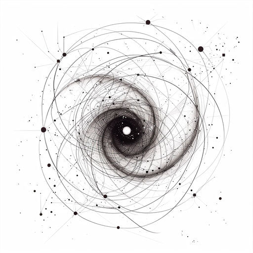 Geometric tattoo concept of a galactic spiral