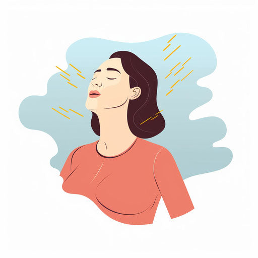 Minimalist style breathing clipart, on a white background