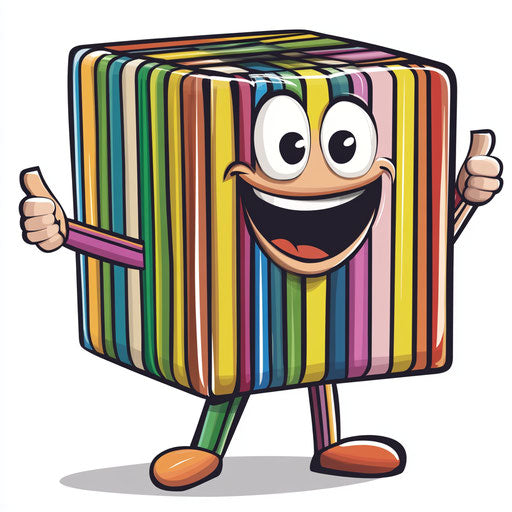 Humorous caricature of a barcode with human characteristics