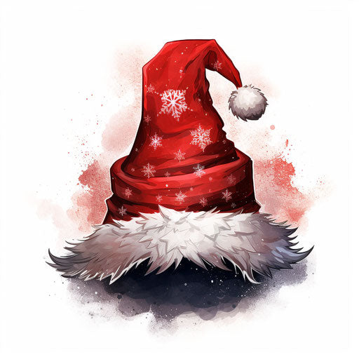 Christmas hat clipart in the style of Chiaroscuro Art, on a white background