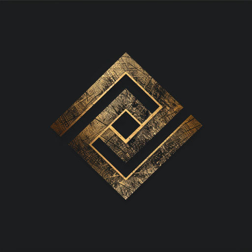 Luxury clothing logo with gold accents on black background