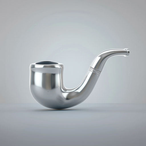 Flat metallic silver background with realistic pipe clipart