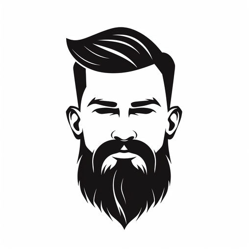 Minimalist beard illustration on white background