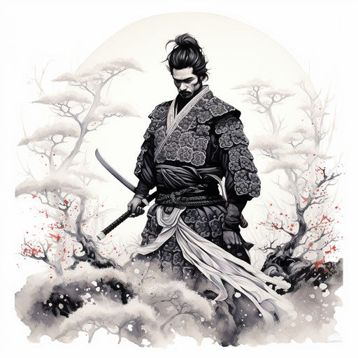 Jiro Maki samurai drawing, digital art print