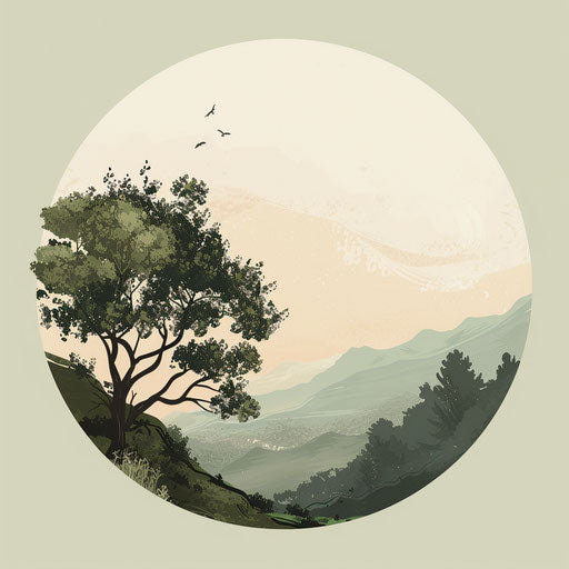 Realistic environment clipart with flat olive background