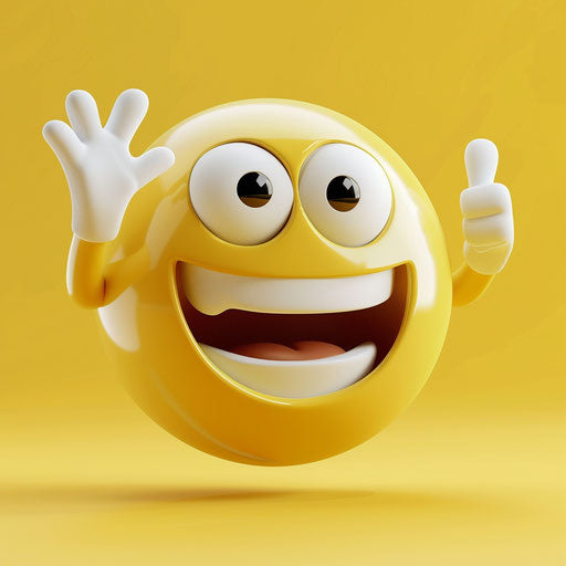 Hello laugh shape of emerald on yellow background