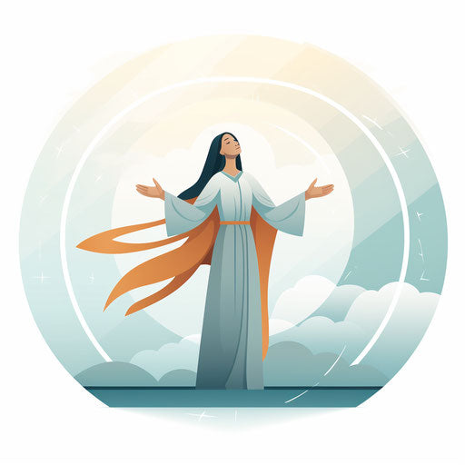 Minimalist faith artwork on white background