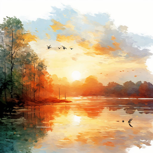 Good morning clipart in the style of Impressionistic Art, on white background