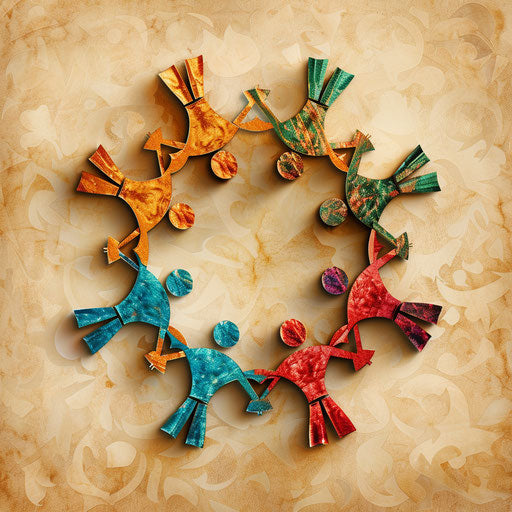 Teamwork clipart in photo realistic quality on a flat beige background