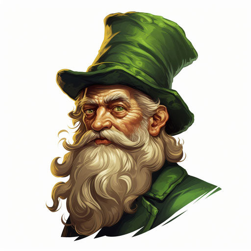 St. Patrick's Day clipart in the style of Chiaroscuro Art, on white background