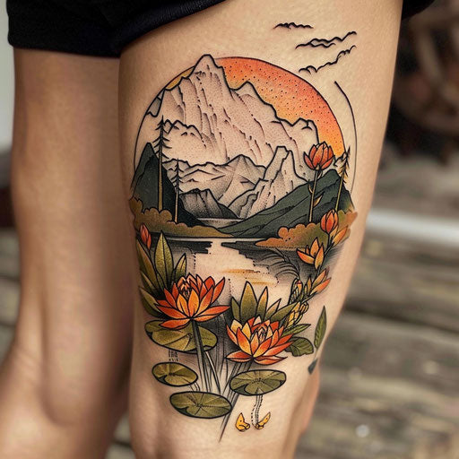 Nature tattoos with comic book style