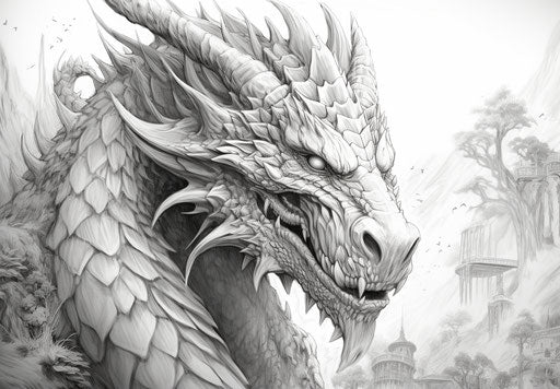 3D dragon drawing and coloring download