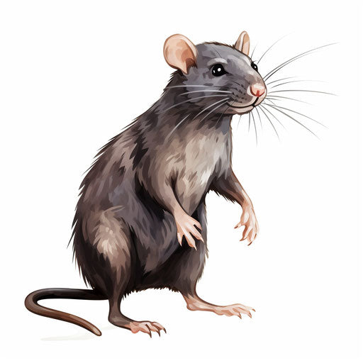 Rat illustration in the style of Chiaroscuro Art, on white background