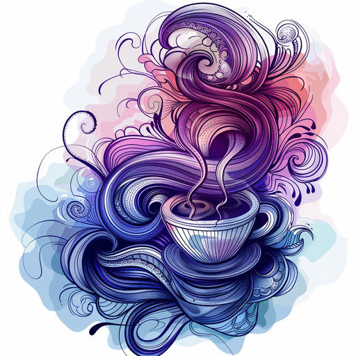 Abstract coffee aroma swirls tattoo sketch