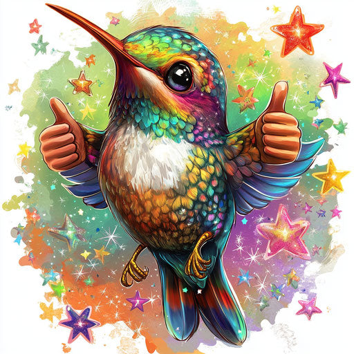 Inspiring Hummingbird Caricature Clipart for Educational Materials