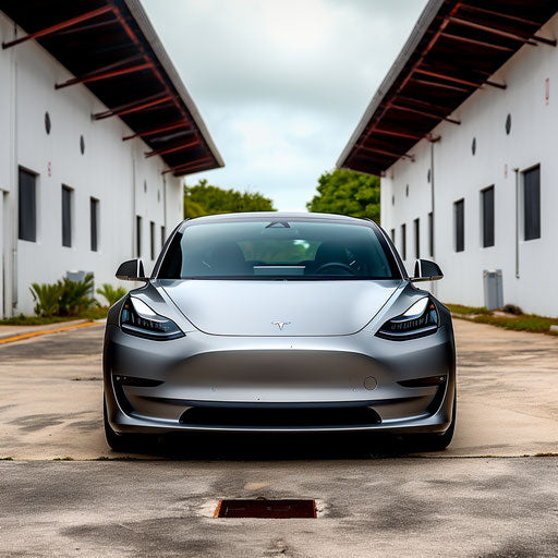 Front view of Tesla model 3