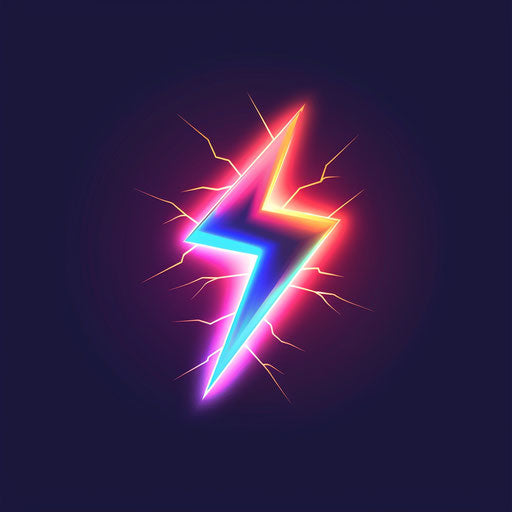 Lightning bolt clipart in photo realistic style with flat blue background