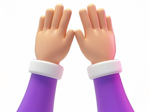 3D cartoon of two hands doing a Pixar high five