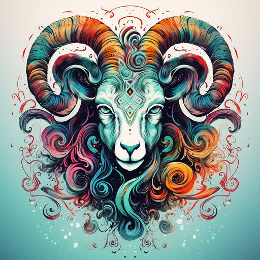 Hand drawn Aries zodiac sign