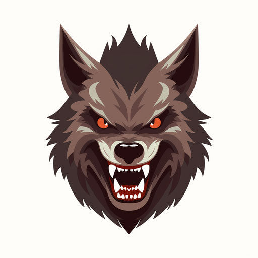 Werewolf clipart in Minimalist style, on white background