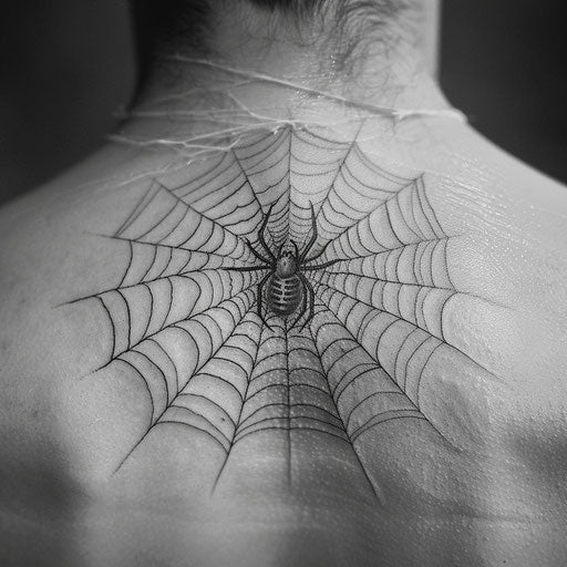 Vintage spider web tattoo