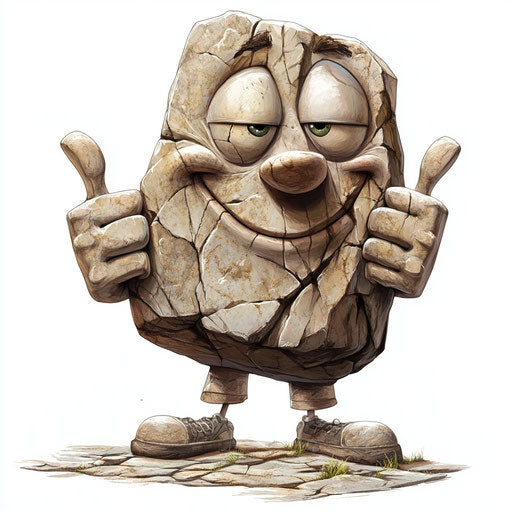 Innovative Stone Caricature Clipart for Educational Tools
