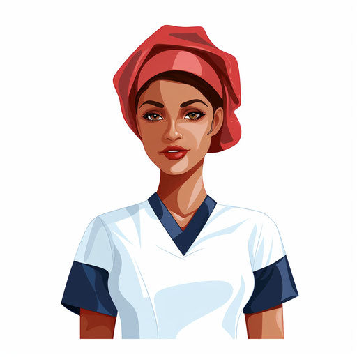 Nurse hat clipart in Minimalist style, on white background