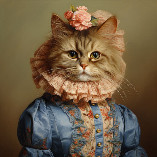 Cat dressed as a woman
