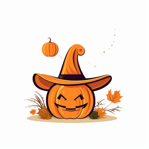 October clipart in minimalist style, on white background