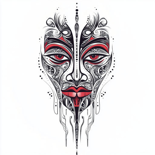 Elegant sketch of Maori tattoo with ancestral patterns