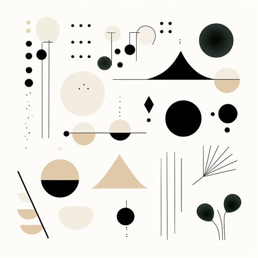 Minimalist style shapes clipart on white background