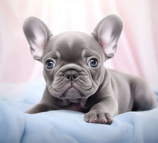 Puppy French bulldog with blue eyes