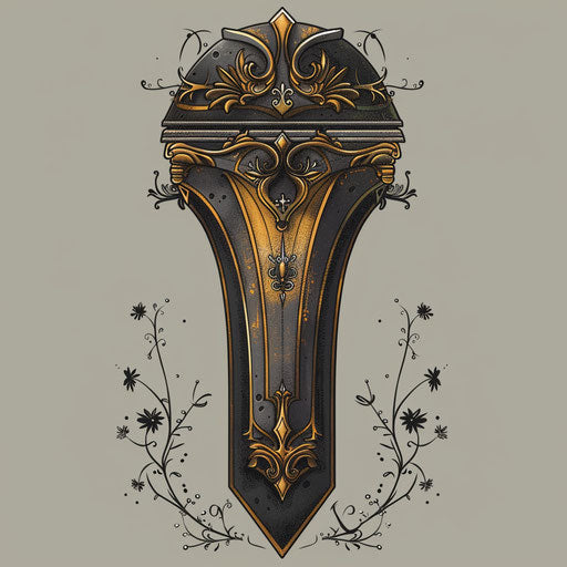 Elegant coffin with gold trim and intricate details