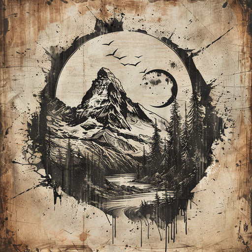 Hand-drawn new logo on rustic background with artistic elements