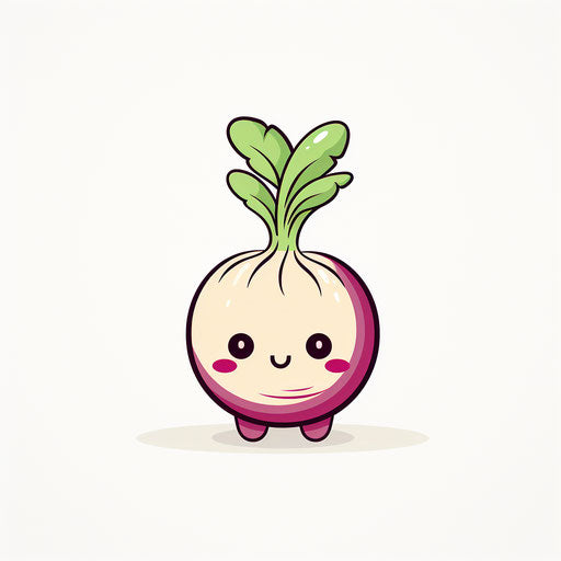 Turnip clipart in Minimalist style, on white background