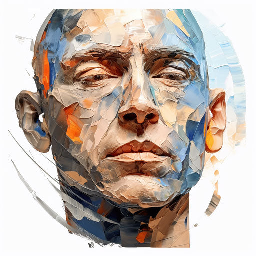 Oil painting style illustration of a head clipart