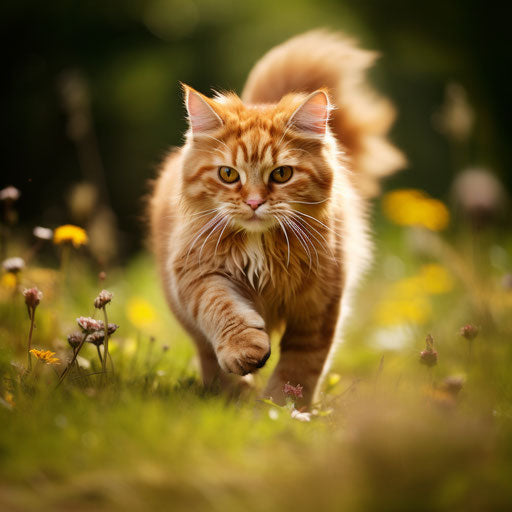 Manx cat running