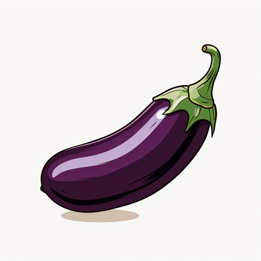 Eggplant clipart in Minimalist style, on a white background