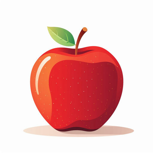 Red apple clipart in the style of Minimalist, on a white background