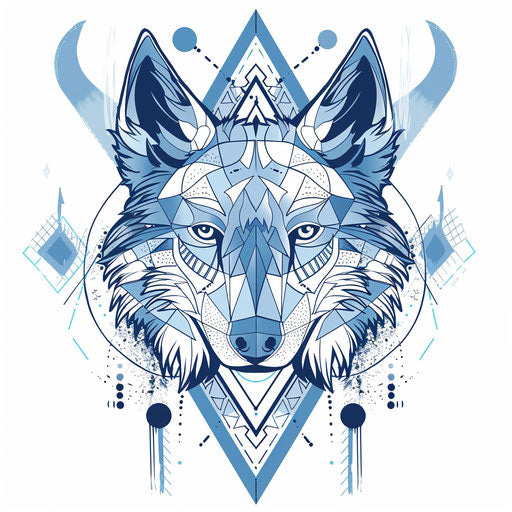 Balanced geometric wolf with soothing symmetrical designs