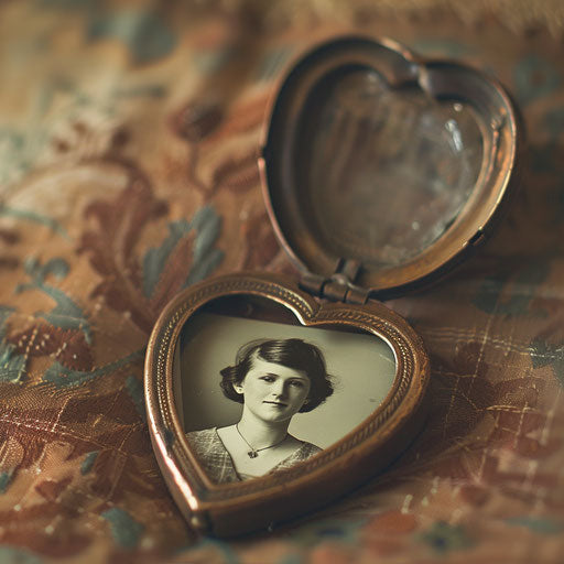 Cherished photo inside a heart-shaped locket