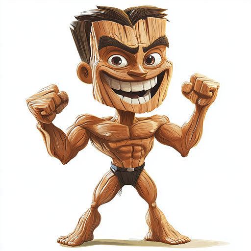 Witty Wood Caricature Clipart Illustrations