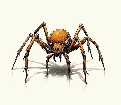 Cartoon spider on white background