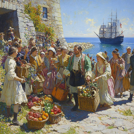 Arrival of Mayflower passengers in New England