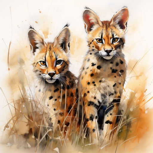 Two serval cats