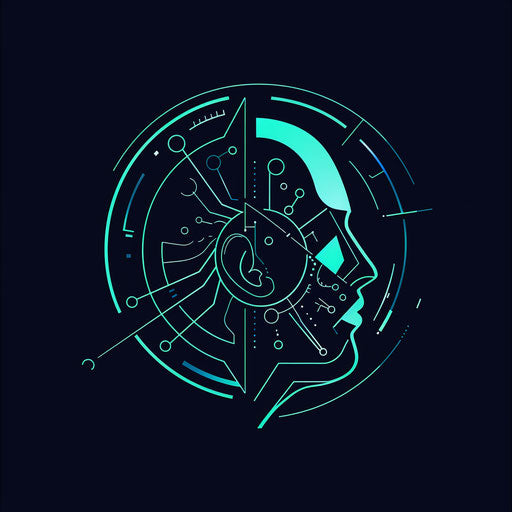 Futuristic logo for an AI company