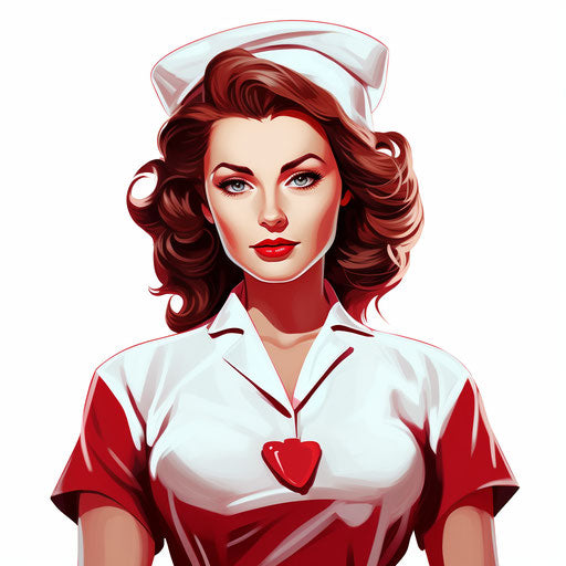 Nurse clipart in the style of Chiaroscuro Art, on a white background